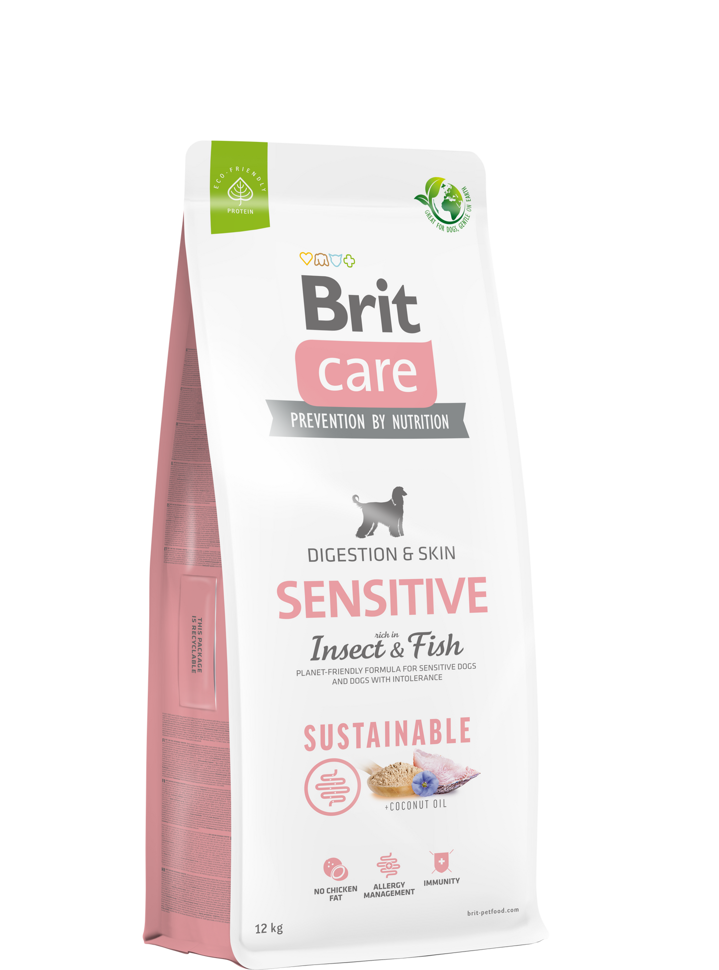 Brit Care Sensitive Sustainable - Fenntartható FEHÉR HAL & ROVARFEHÉRJE