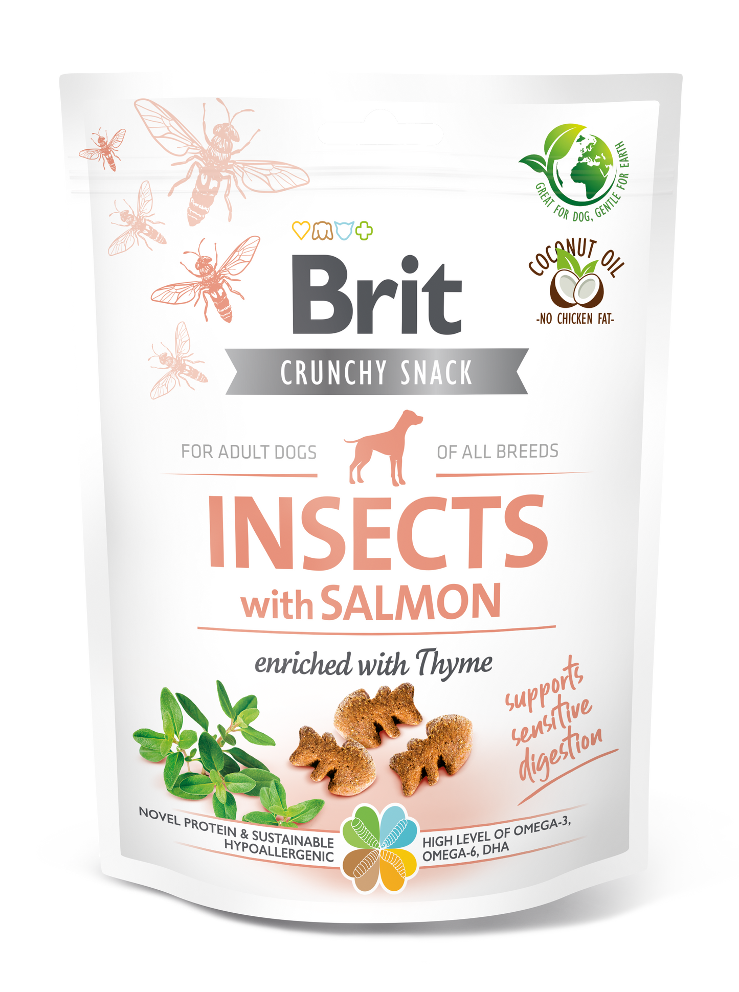 Brit Care Dog Crunchy Cracker Insects with Salmon and Thyme 200g