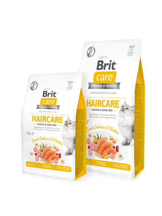 Brit Care Cat HAIRCARE LAZAC & CSIRKE Hipoallergén, Gabonamentes 0.4 KG AKCIÓ
