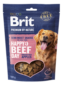 BRIT Premium by Nature Félnedves jutalomfalat kutyáknak Marhahús almával 180 g