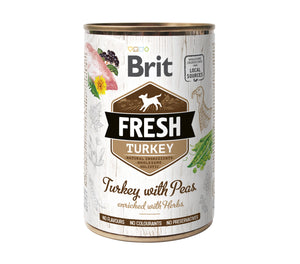 Brit Fresh konzerv 6x400 g<br>PULYKA BORSÓVAL