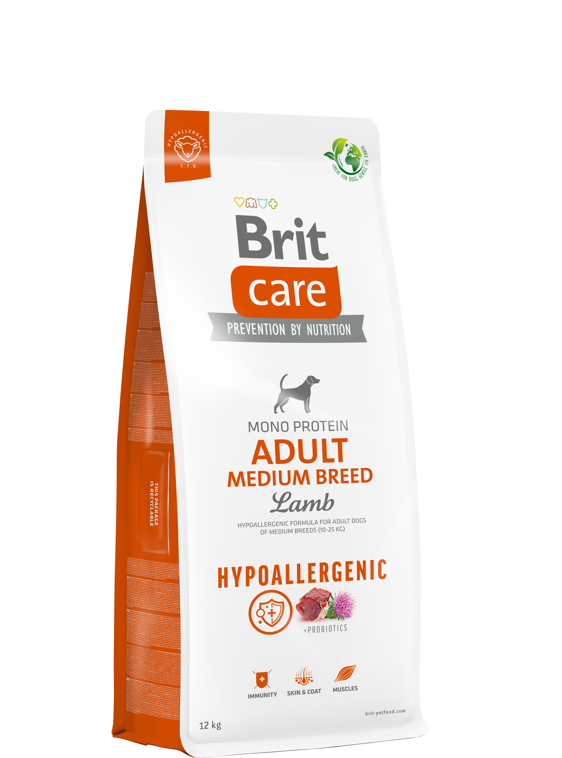 Brit Care Adult Medium Breed Hipoallergén BÁRÁNY RIZS kg