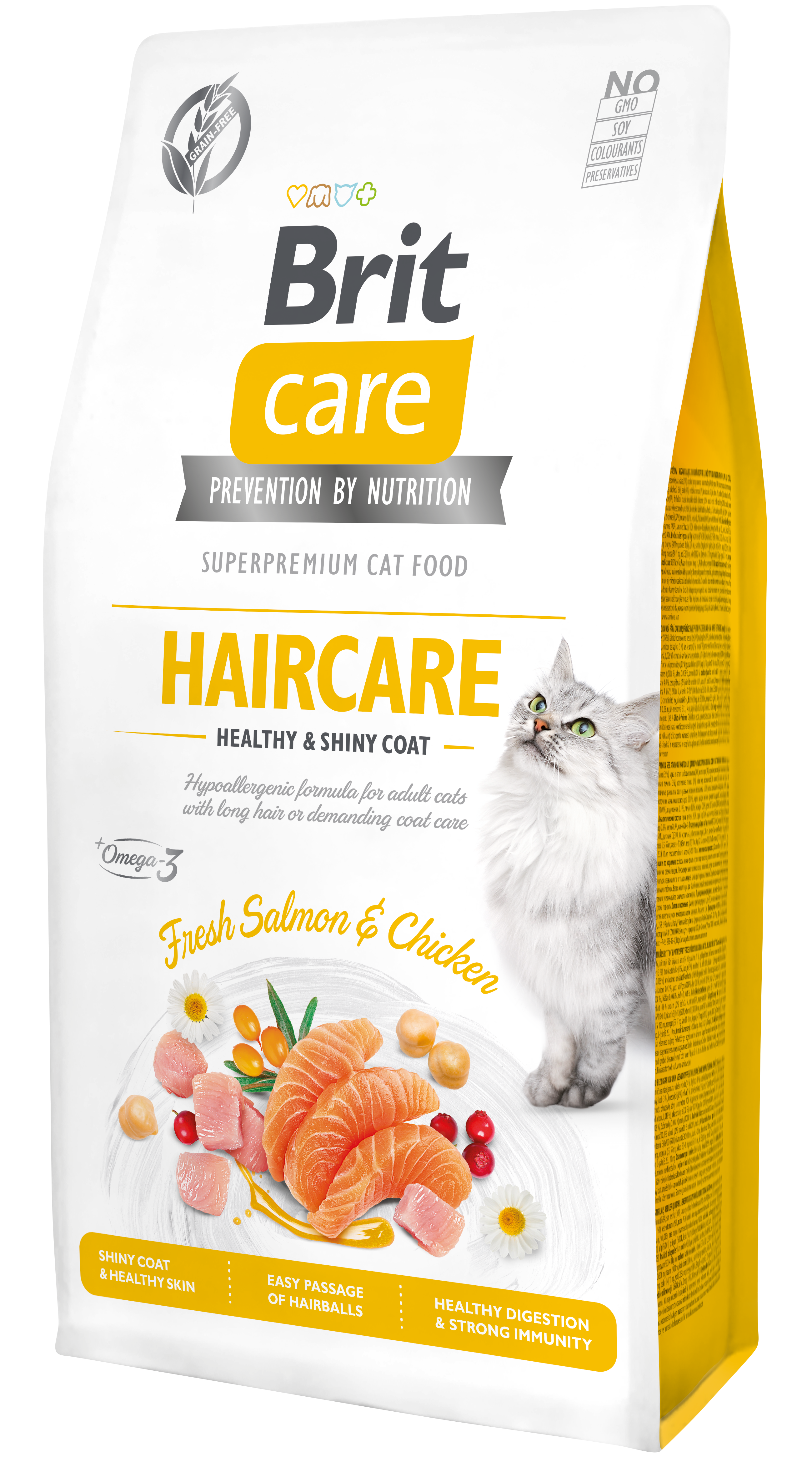 Brit Care Cat HAIRCARE LAZAC & CSIRKE Hipoallergén, Gabonamentes